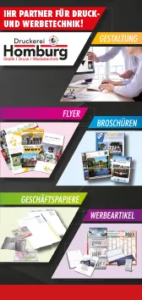 Druckerei Homburg, Kassel / Vellmar: Printprodukte, Werbemittel & Leistungen